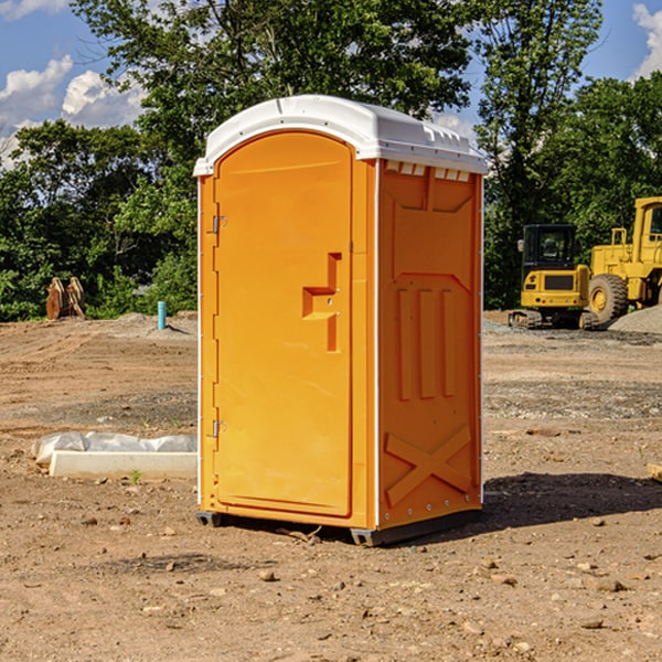 how often are the portable restrooms cleaned and serviced during a rental period in Ravia OK